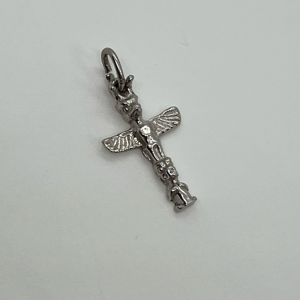 Vtg 925 Sterling Silver Totem Pole Charm / Pendant